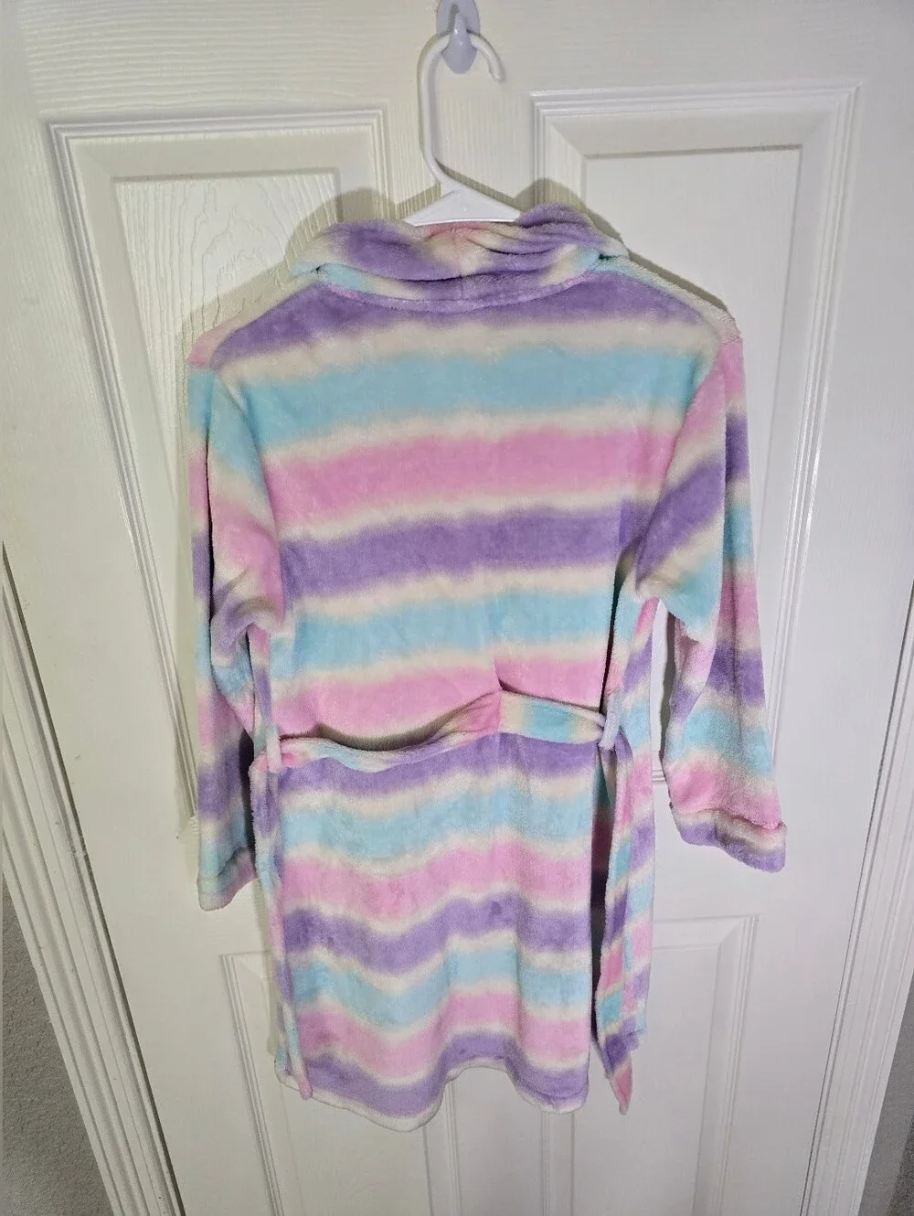 Wonder Nation Girls Striped Fleece Long Sleeve Robe Large